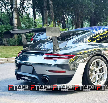 Dry Carbon Big GT Wing Spoiler Engine Cover For Porsche 911 991 Carrera 4 S 4S 2011 - 2019