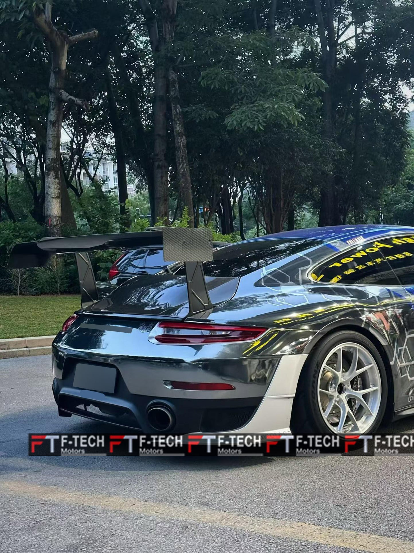 Dry Carbon Big GT Wing Spoiler Engine Cover For Porsche 911 991 Carrera 4 S 4S 2011 - 2019