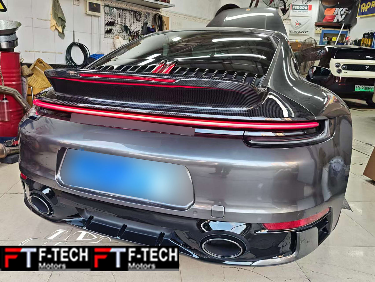 Dry Carbon Fiber Rear Wing Spoiler For Porsche 911 992 Carrera 4 S 2019 - 2024