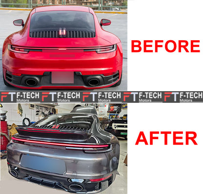 Dry Carbon Fiber Rear Wing Spoiler For Porsche 911 992 Carrera 4 S 2019 - 2024
