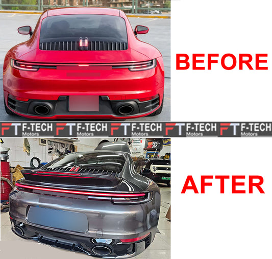 Dry Carbon Fiber Rear Wing Spoiler For Porsche 911 992 Carrera 4 S 2019 - 2024
