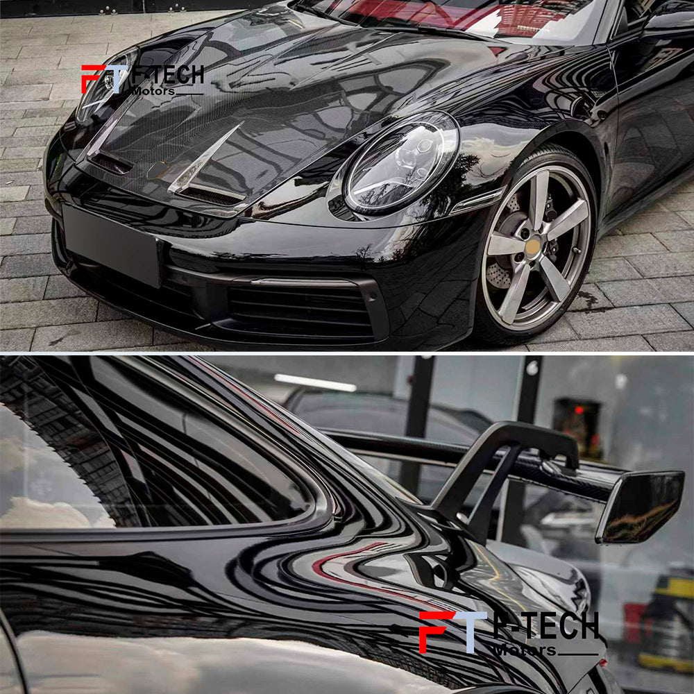 Dry Carbon Fiber GT3 Hood Spoiler for Porsche 911 992.1 Carrera 4 S 2019 - 2024