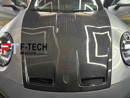 Dry Carbon Fiber GT3 Hood Spoiler for Porsche 911 992.1 Carrera 4 S 2019 - 2024