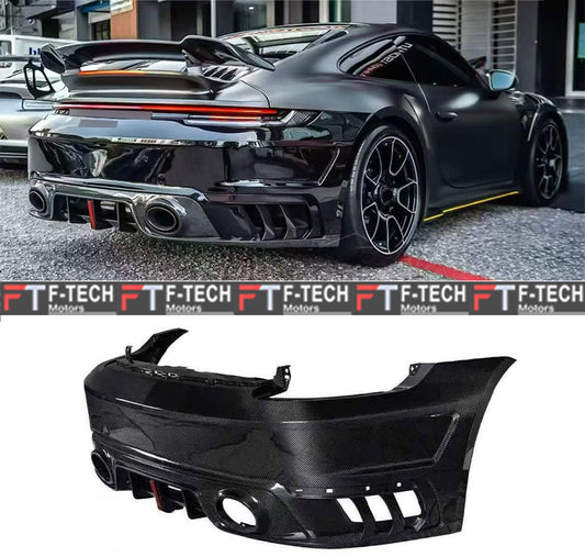 Dry Carbon Fiber Rear Bumper Diffuser For Porsche 911 992.1 Turbo S 2019 - 2024
