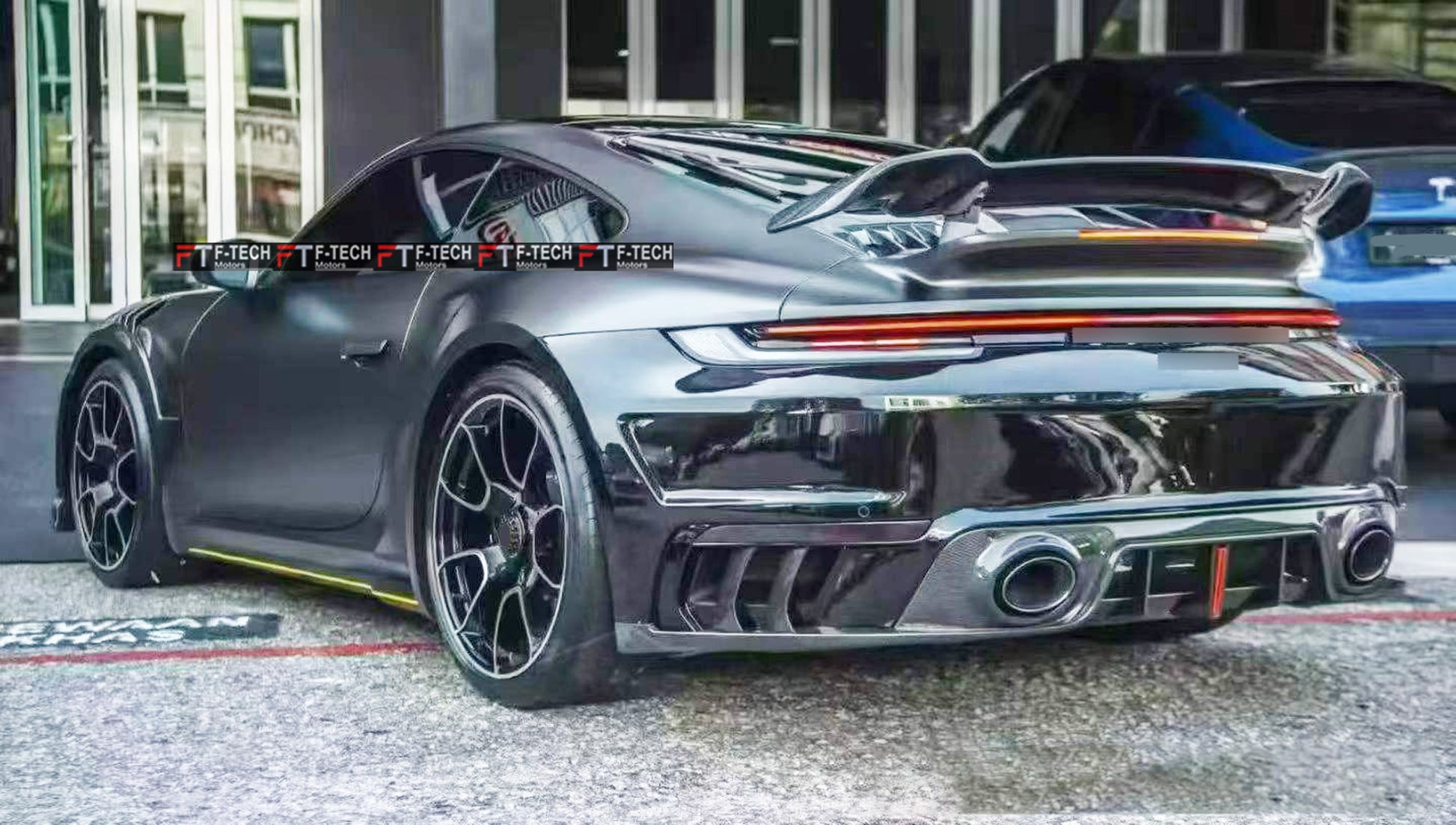 Dry Carbon Fiber Rear Bumper Diffuser For Porsche 911 992.1 Turbo S 2019 - 2024