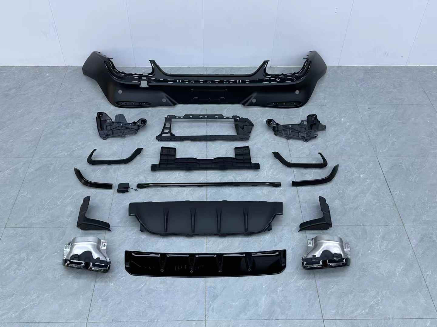 Rear diffuser with exhaust tips GLC63 AMG style for Mercedes Benz GLC Coupe C254 2024+