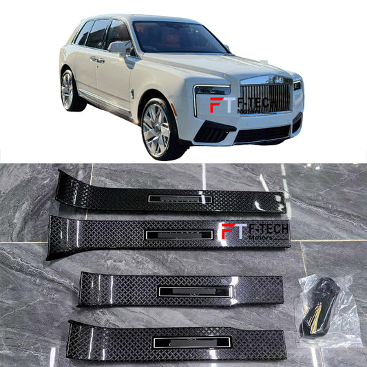 Carbon Door Sills Illuminated For Rolls Royce Cullinan 2018+ Black Badge