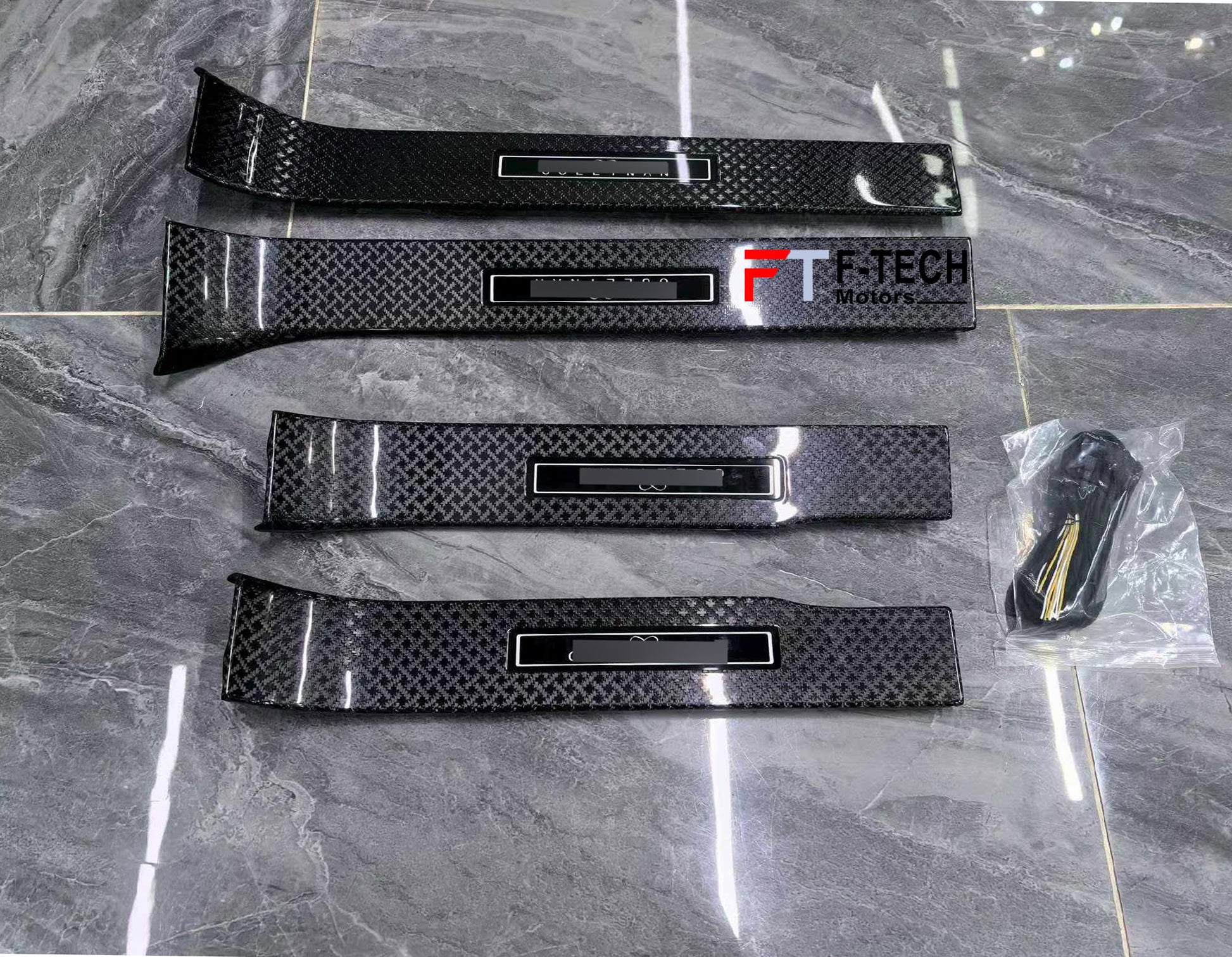 Carbon Door Sills Illuminated For Rolls Royce Cullinan 2018+ Black Badge