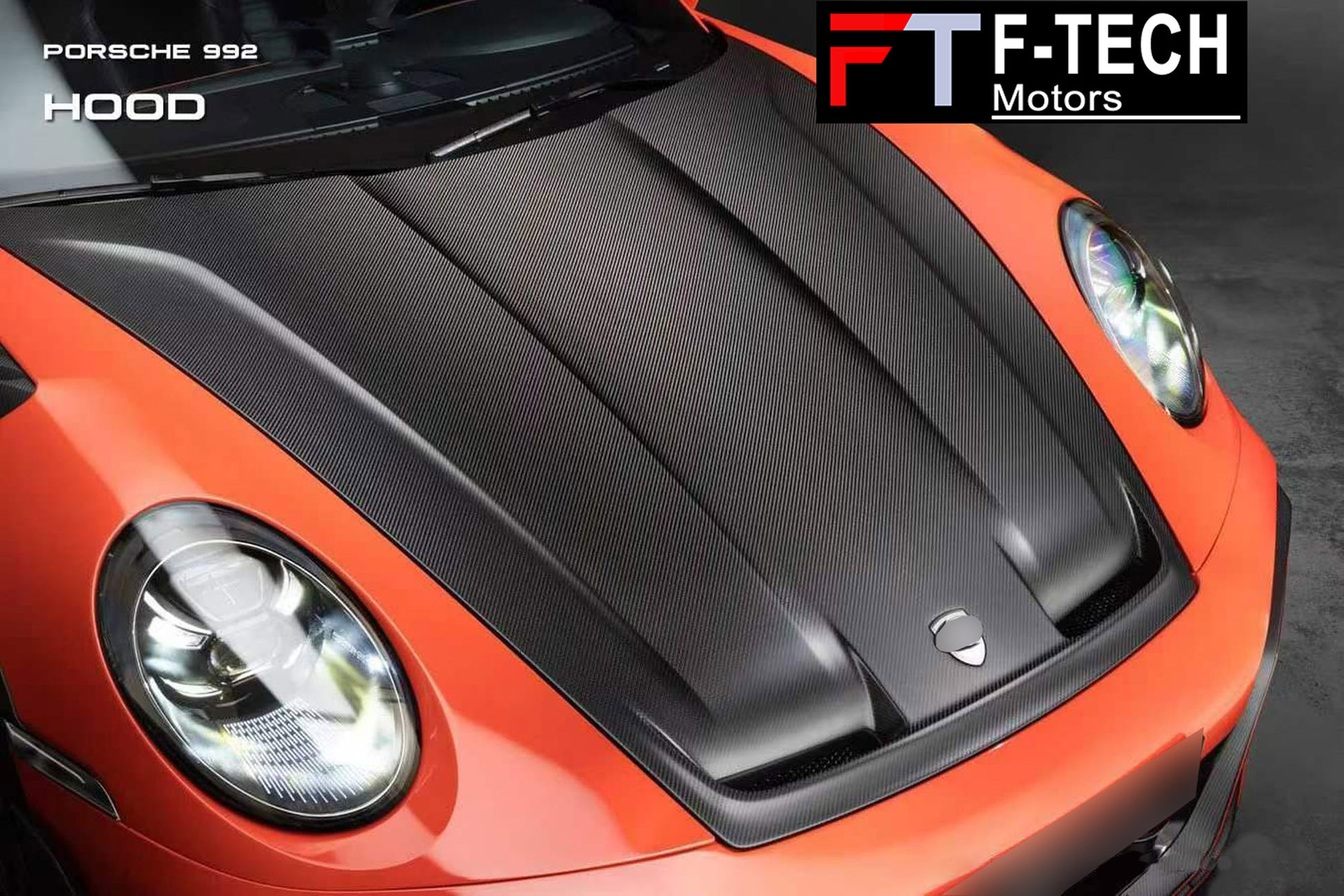 Dry Carbon Fiber Hood Bonnet For Porsche 911 992.1 Carrera S 4S 2019 - 2024 Techart