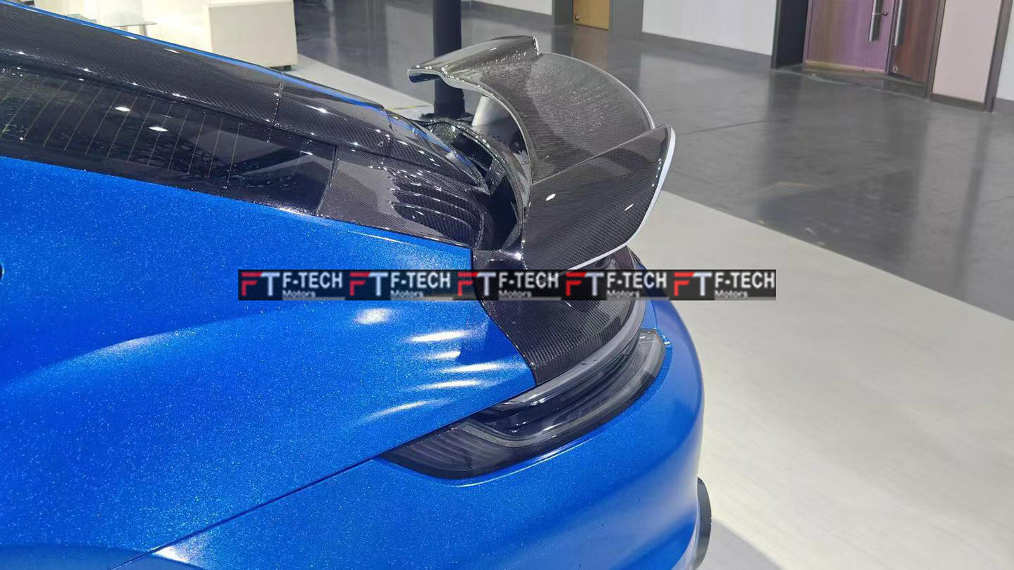 Dry Carbon Fiber Rear Wing Spoiler For Porsche 911 992.1 Turbo S 2019 - 2023 Techart