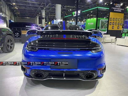 Dry Carbon Fiber Rear Wing Spoiler For Porsche 911 992.1 Turbo S 2019 - 2023 Techart