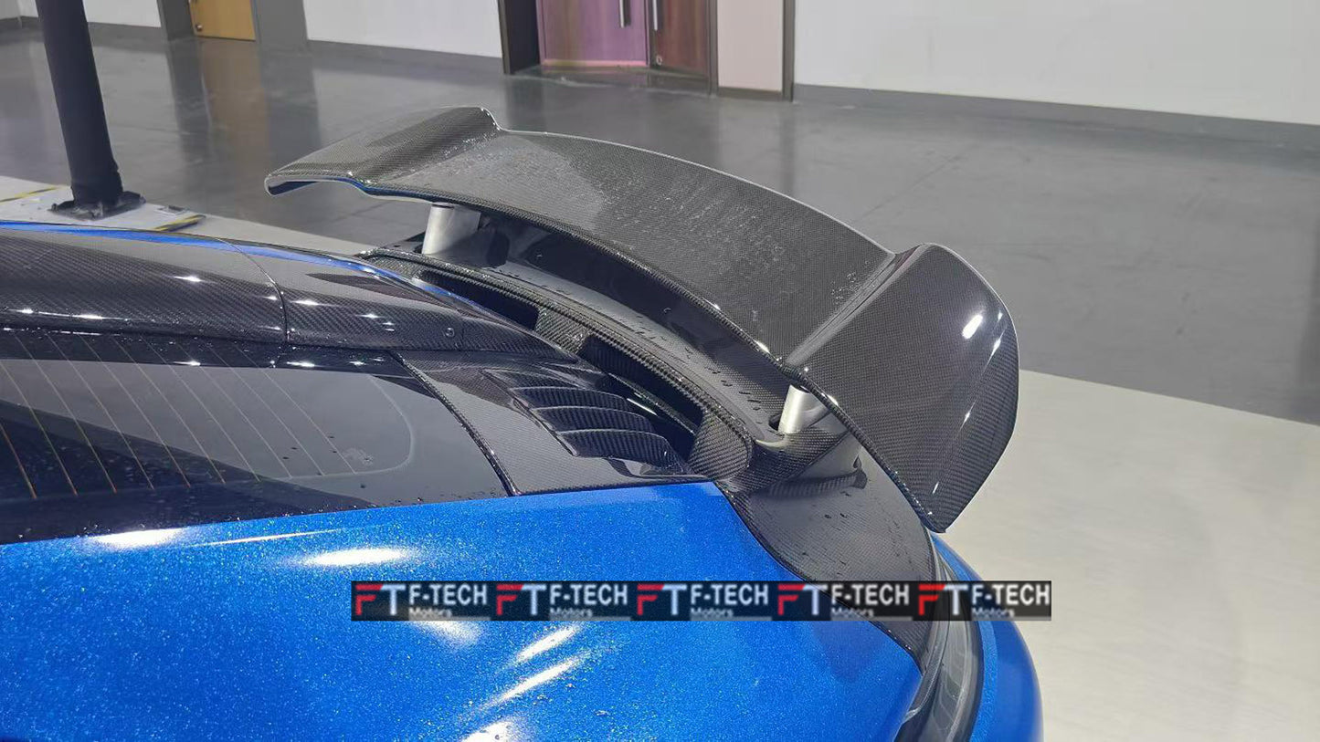 Dry Carbon Fiber Rear Wing Spoiler For Porsche 911 992.1 Turbo S 2019 - 2023 Techart