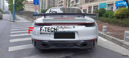 Matte Forged Carbon Body Kit For Porche 991 992.1 Carrera 4S 2019 - 2024 Rear Engine Cover Spoiler Diffuser Top Car Design
