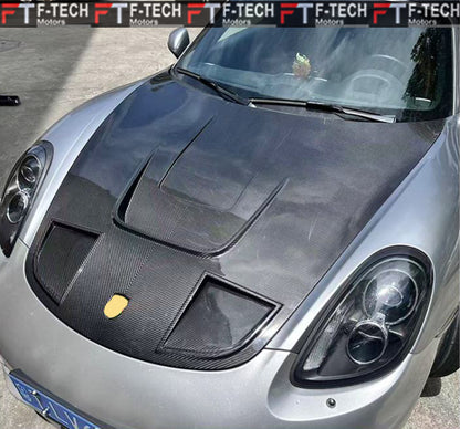 Porsche 718 Cayman Boxster 981 982 Dry Carbon Fiber Track Style Hood Bonnet (2013-2025)