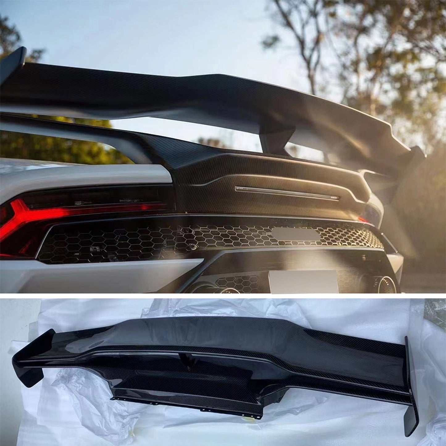 Carbon fiber rear spoiler wing for Lamborghini Huracan L580 LP610 2014 - 2020