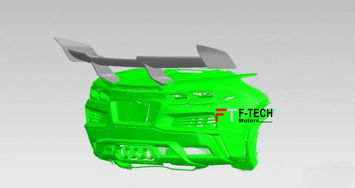 Carbon Fiber Rear Wing Spoiler For Chevrolet Corvette C8 2020+