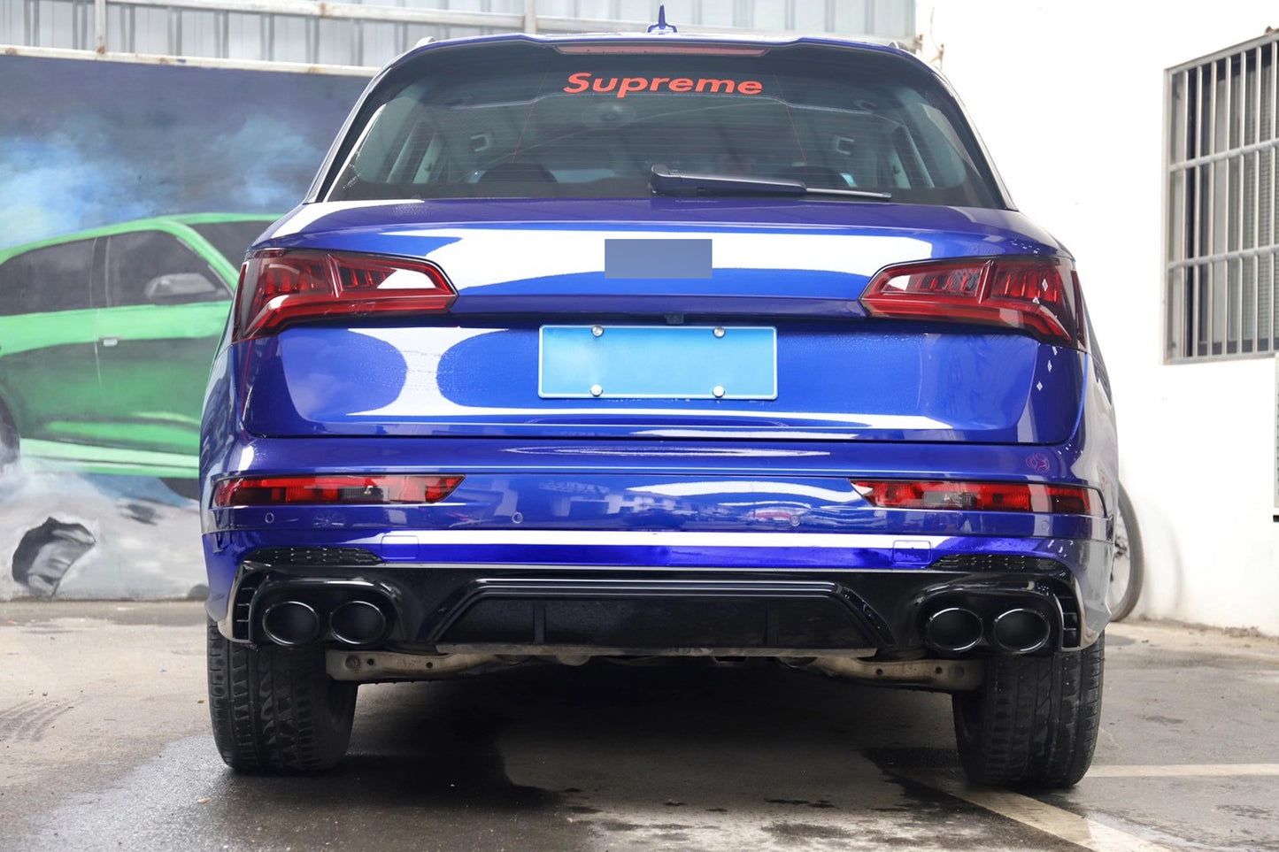 Audi RS Q5 style rear diffuser with exhaust tips for Audi Q5 FY 2017-2020
