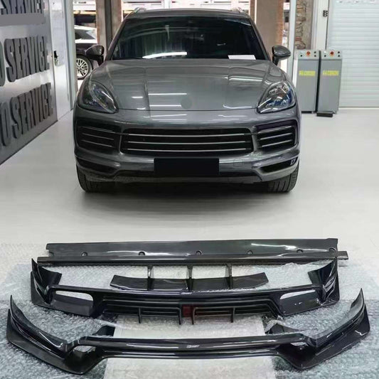Carbon fiber body Kit fit Porsche Cayenne 9Y0 2018UP Front lip | Side skirts | Rear diffuser | Decklid spoiler