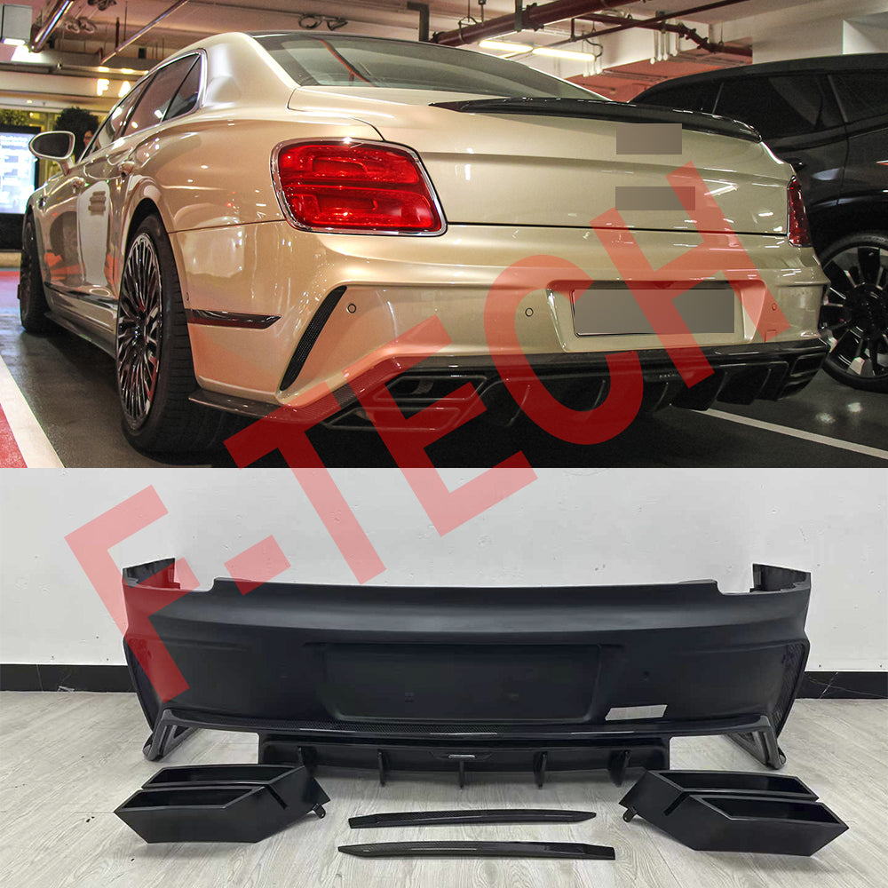 Keyvany style rear bumper with carbon rear diffsuer kit fit new Bentley Flying Spur 2019UP W12