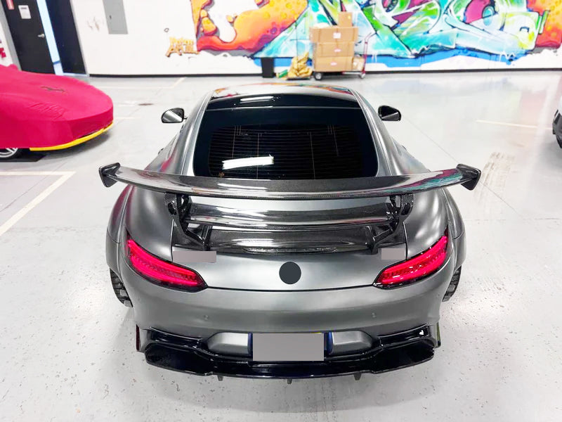 Carbon fiber rear wing spoiler B-S style for Mercedes Benz AMG GT GTS GTC GTR 2015 - 2018