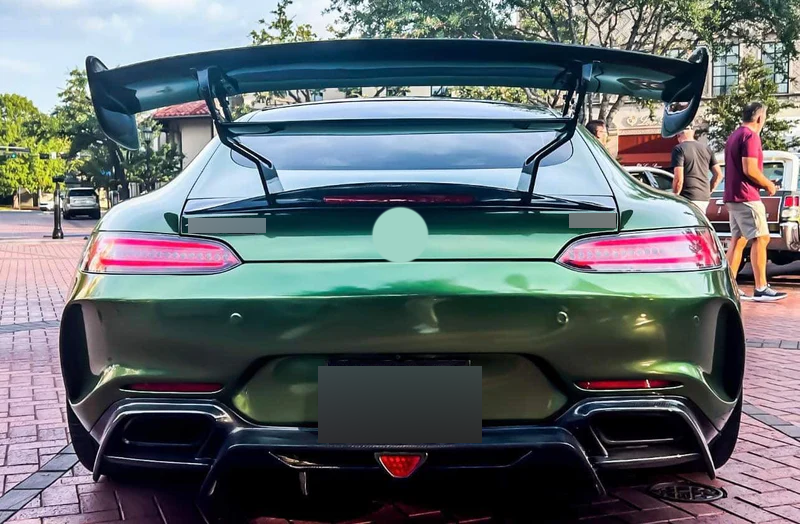 Carbon fiber rear wing spoiler B-S style for Mercedes Benz AMG GT GTS GTC GTR 2015 - 2018