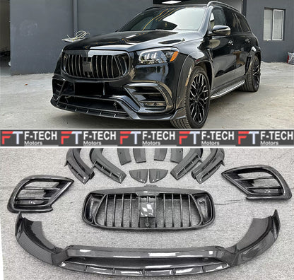 Dry Carbon Fiber Body Kit For Mercedes Benz GLS 63 AMG X167 2019 - 2023 Mansory