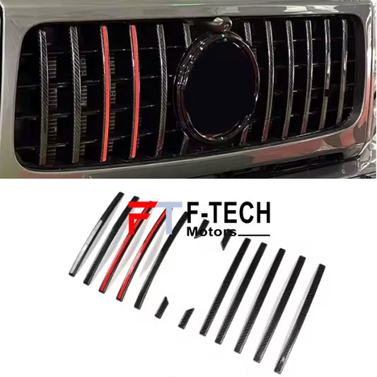 Dry Carbon Fiber Front Grille Vertical Sticks for Mercedes Benz G Class W463A W464 G63 AMG 2019 - 2023