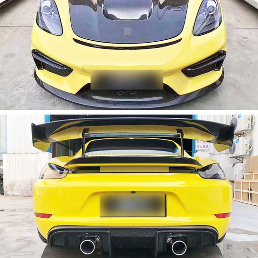Dry Carbon Fiber GT4 Style Upgrade Conversion Body Kit for Porsche 718 Cayman 982 2016UP