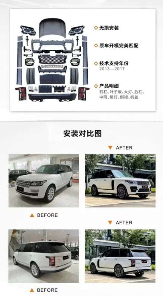 Range Rover 2020 SVO upgrade body kit for Range Rover L405 2013-2017