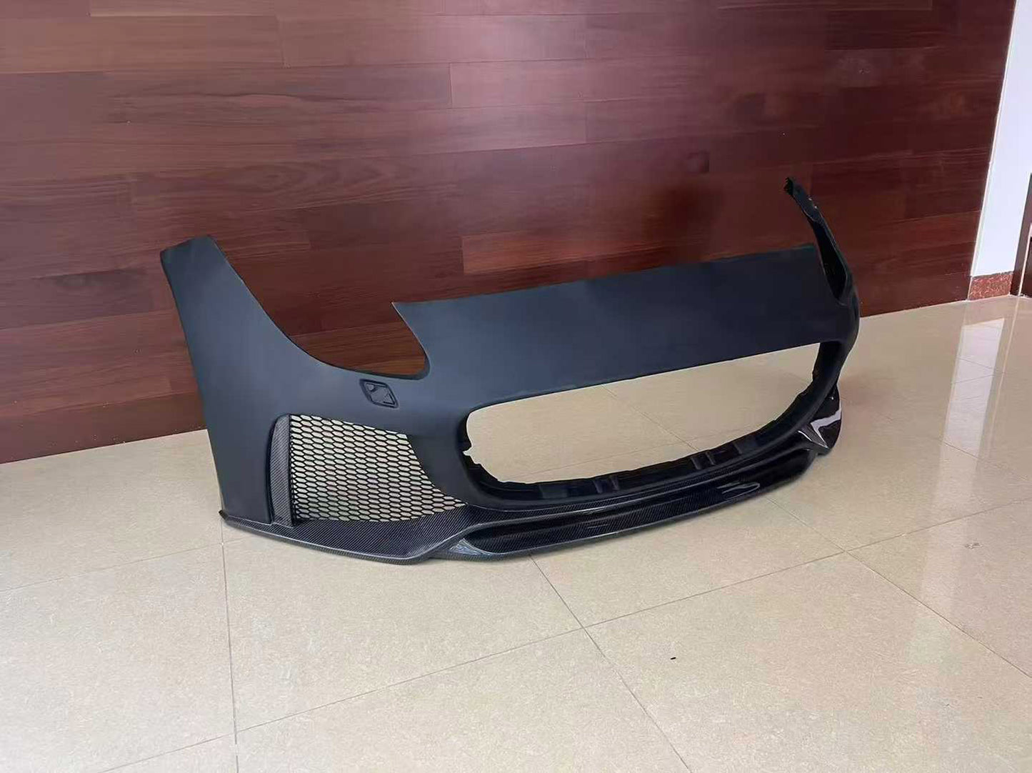 Front Bumper With Carbon Fiber Front Lip For Jaguar F Type 2013 - 2017 iMP