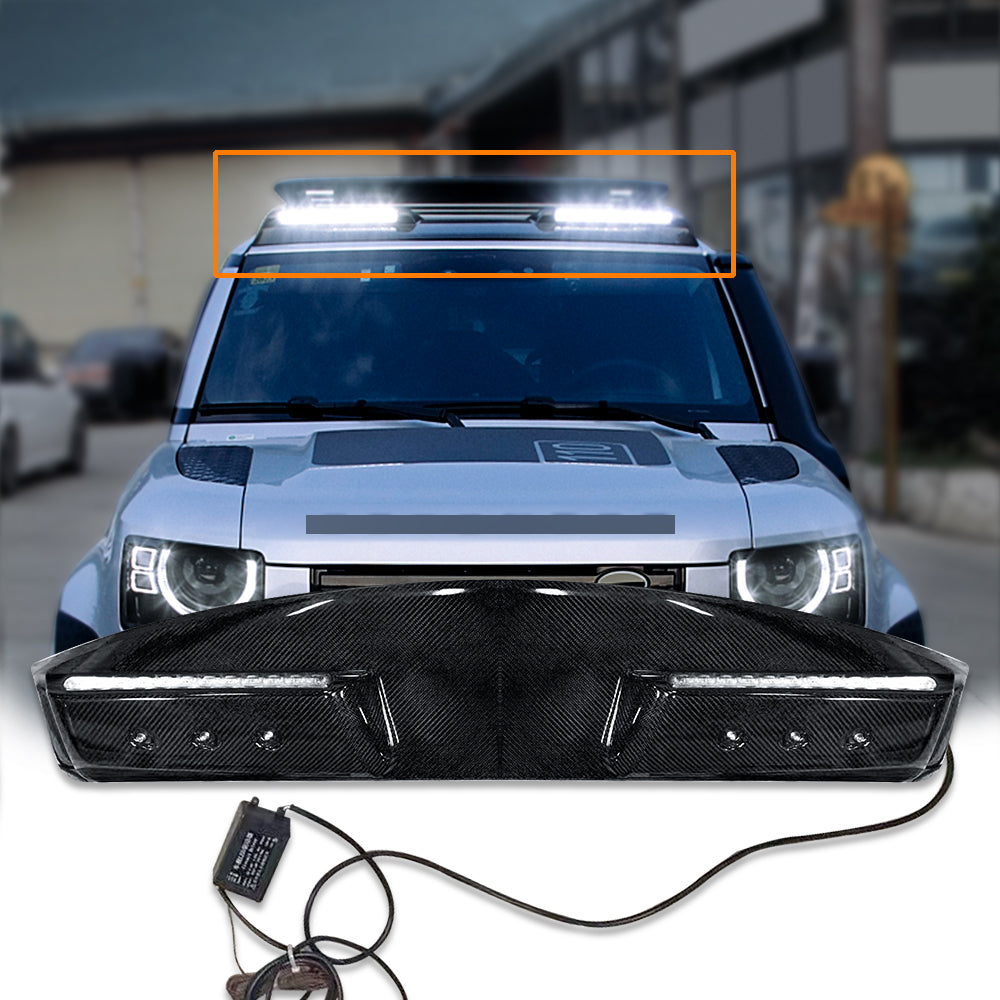 Dry carbon fiber LED roof light bar for Land Rover Defender L663 90 110 130 2020+