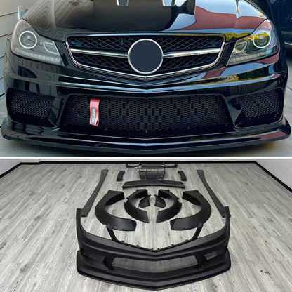 Wide body kit LB for Mercedes Benz C Class W204 C63 AMG 2012 - 2014