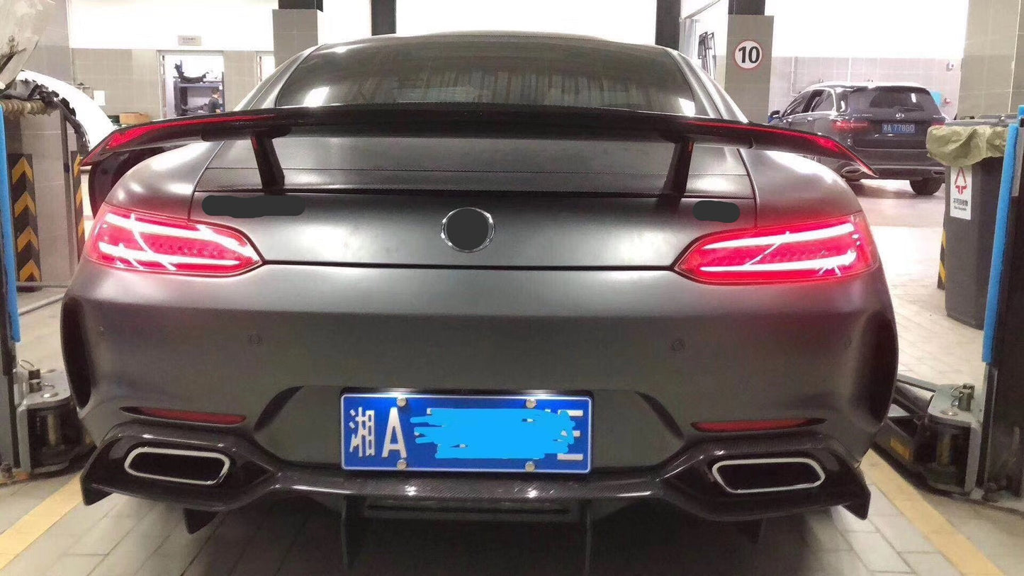 Dry carbon fiber rear wing spoiler for Mercedes Benz AMG GT 2014 - 2017 Mansory