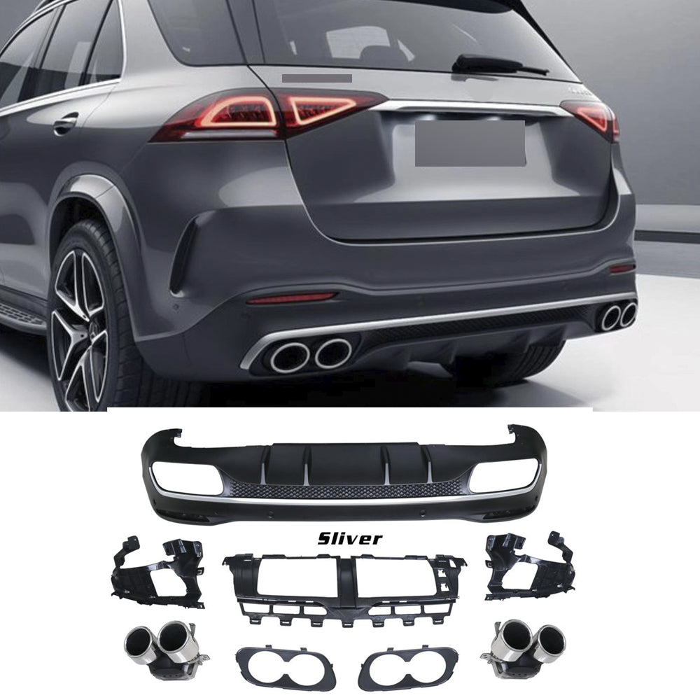 Mercedes Benz GLE53 rear diffuser with exhaust tips for V167 2019 - 2023