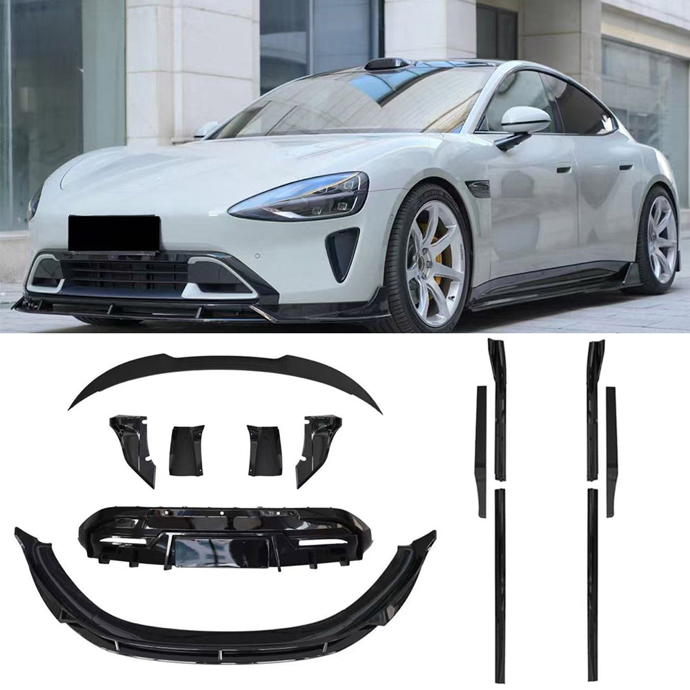 Body kit Mix style for Xiaomi SU7 2023+ FRONT LIP SIDE SKIRTS DIFFUSER SPOILER