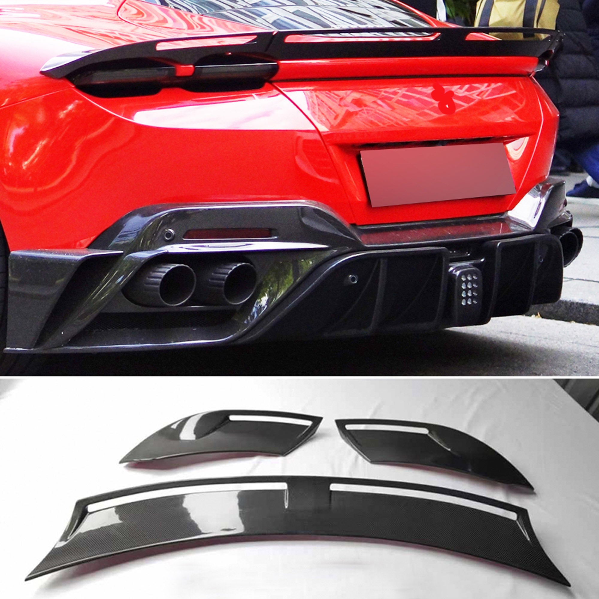 Dry carbon fiber rear wing spoiler for Ferrari Roma 2020+ – F-Tech Motors