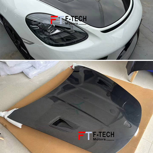 GT4 Style Dry Carbon Fiber Hood Bonnet for Porsche 718 Cayman Boxster 982 2016 - 2025