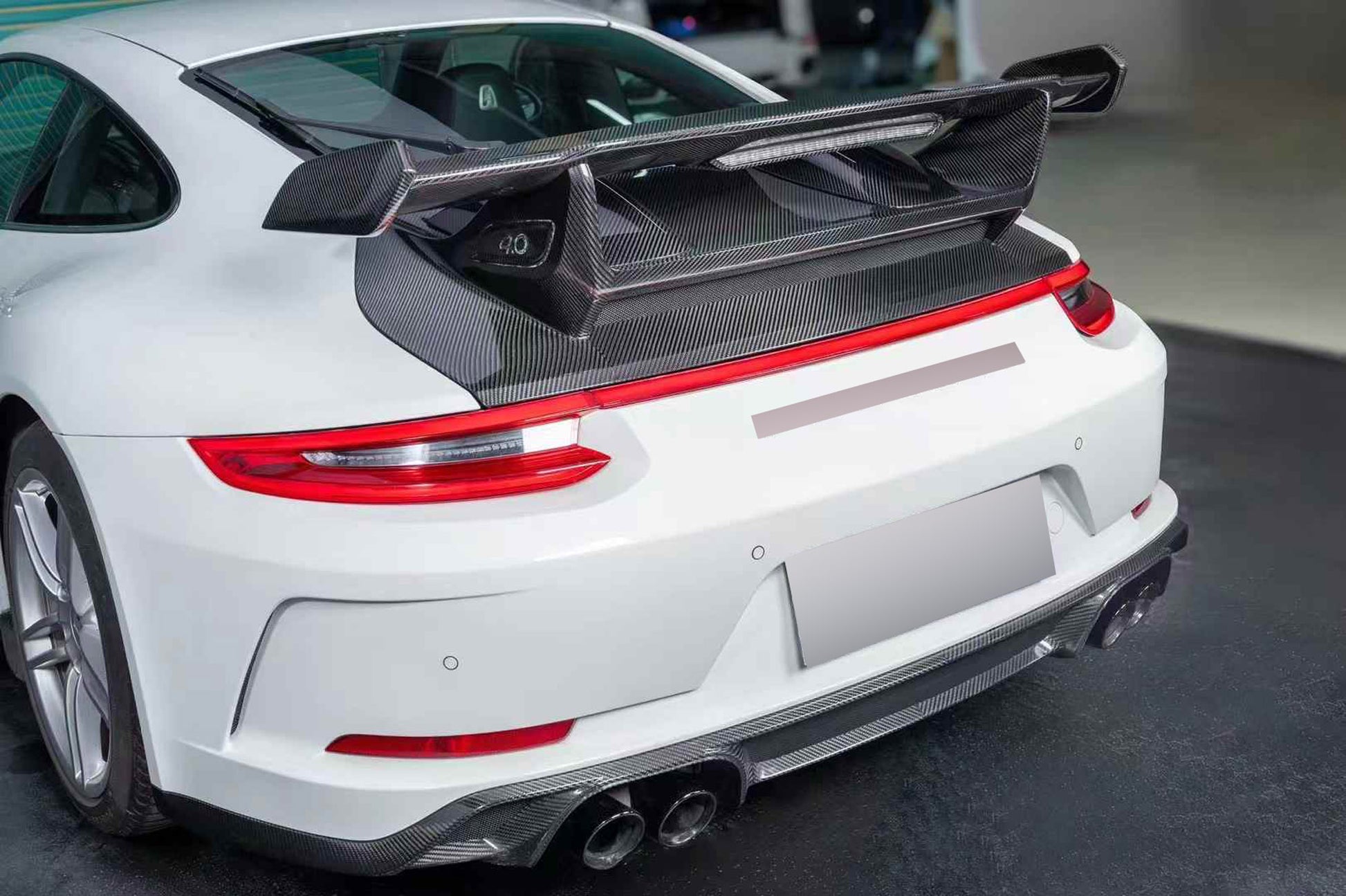 GT3 dry carbon fiber wing rear spoiler for Porsche 911 991 2012 - 2018