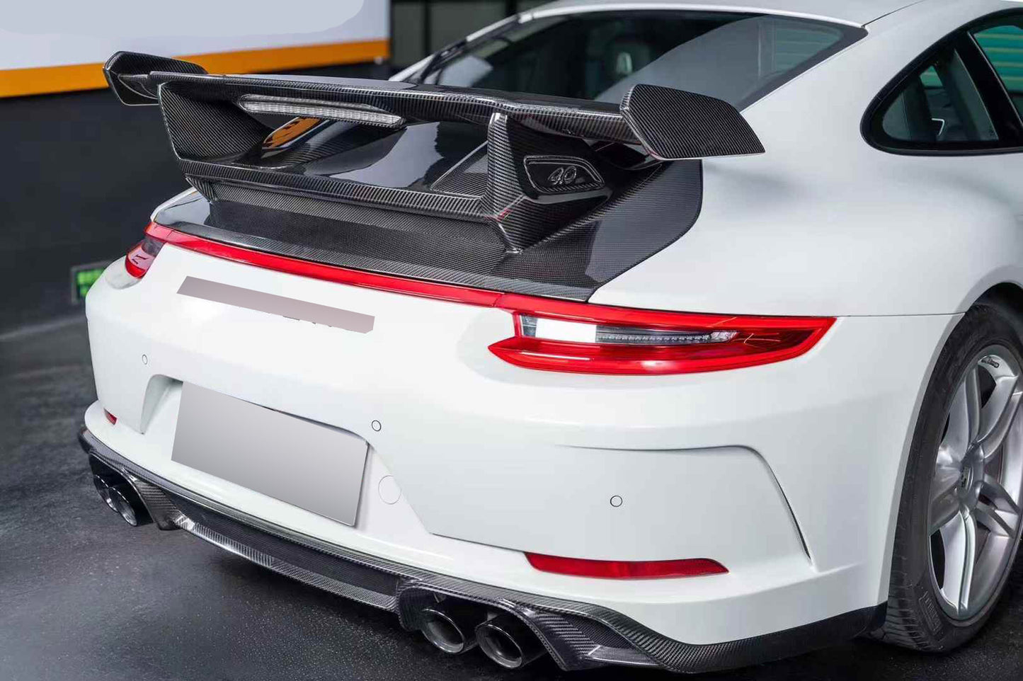 GT3 dry carbon fiber wing rear spoiler for Porsche 911 991 2012 - 2018