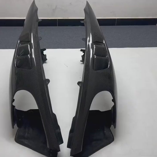 Dry Carbon GT4 RS Style Front Fenders For Porsche 718 Cayman Boxster 982 2016+