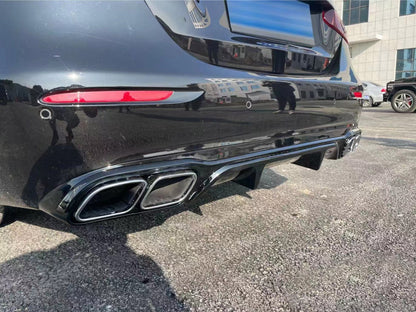 E63 style rear diffuser with exhaust tips for Mercedes Benz E Class W213 2020 - 2024