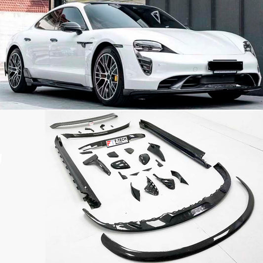 Porsche Taycan 4S Turbo S GTS Carbon Fiber Body kirt Aero Kit techart