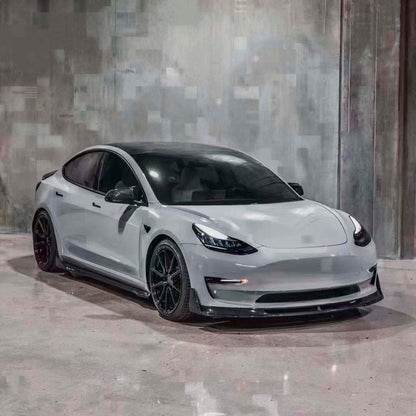 Carbon Body kit for Tesla 3 (model) 2016-Up Front Spoiler Side Skirts Under Rear Diffuser Spoiler