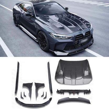 Dry Carbon Body kit for BMW M4 G82 2021-Up Fenders Hood Side Skirts Under Diffuser Front Spoiler