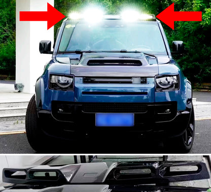 Dry Carbon Fiber Roof LED Light Bar Spoiler for New Land Rover Defender L663 90 / 110 2020 Present