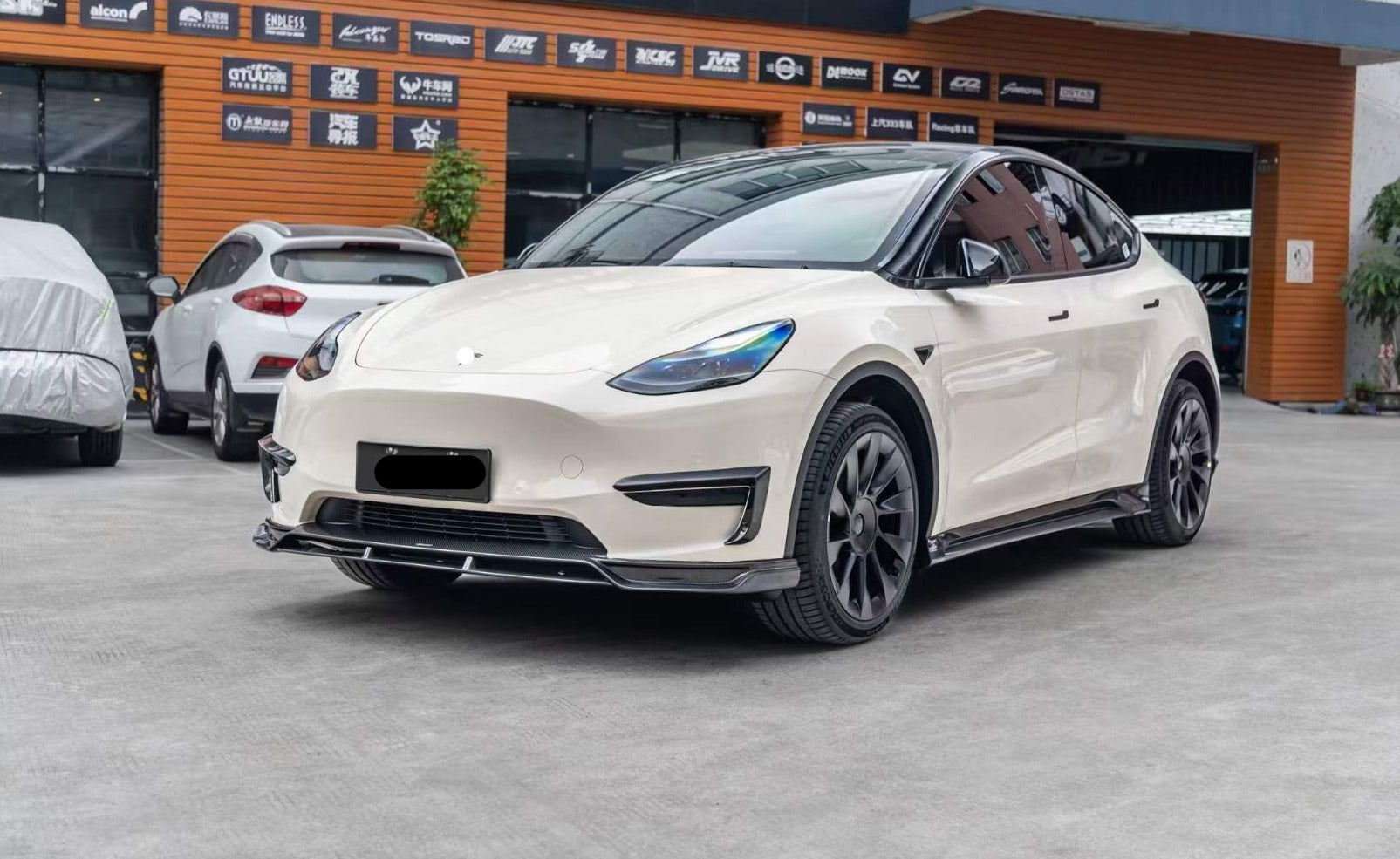 Carbon Fiber Body kit for Tesla Y (model) 2020 Present Front Spoiler Side Skirts Under Rear Diffuser Spoiler